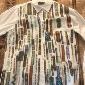Ultra rare ETRO men’s Large shirt. Wove textile/ribbons.